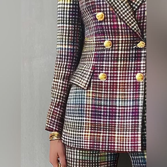 STYLEWE Vibrant Plaid Women's Pantsuit - Picture 3 of 8